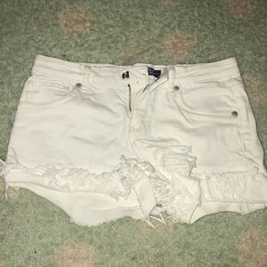 White jean shorts